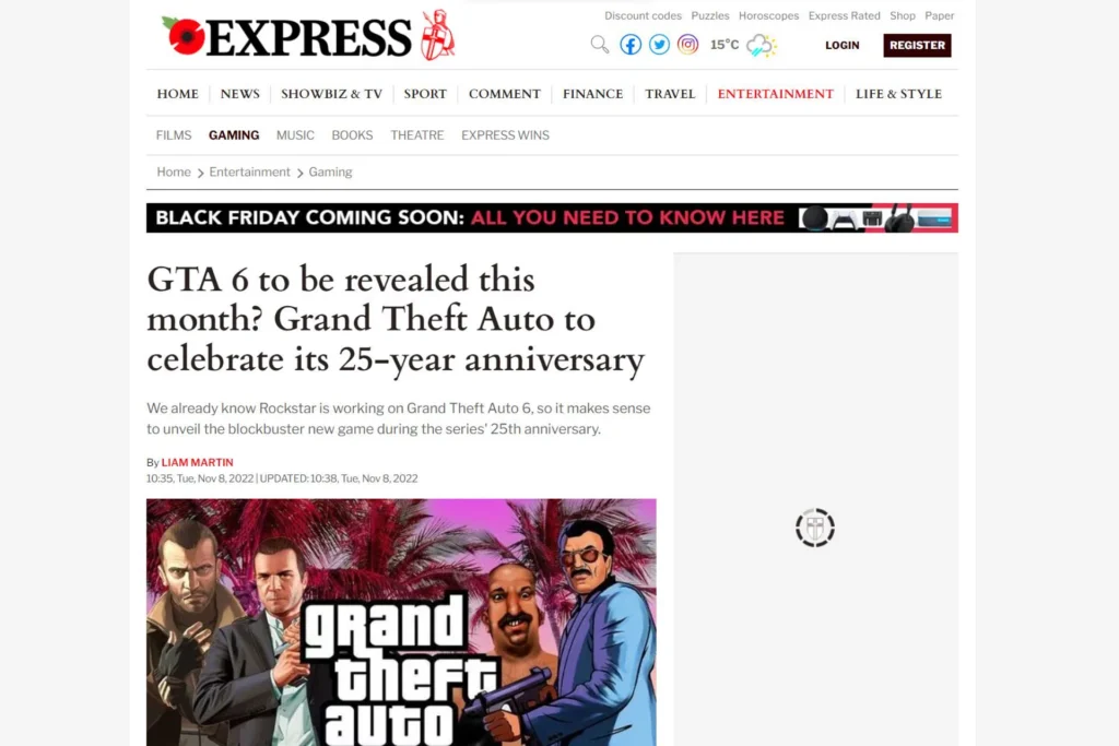 Rumors say Rockstar Games could reveal GTA 6 on November 28, 2022