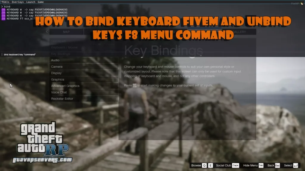 How to Bind Keyboard Fivem And Unbind Keys F8 Menu Command